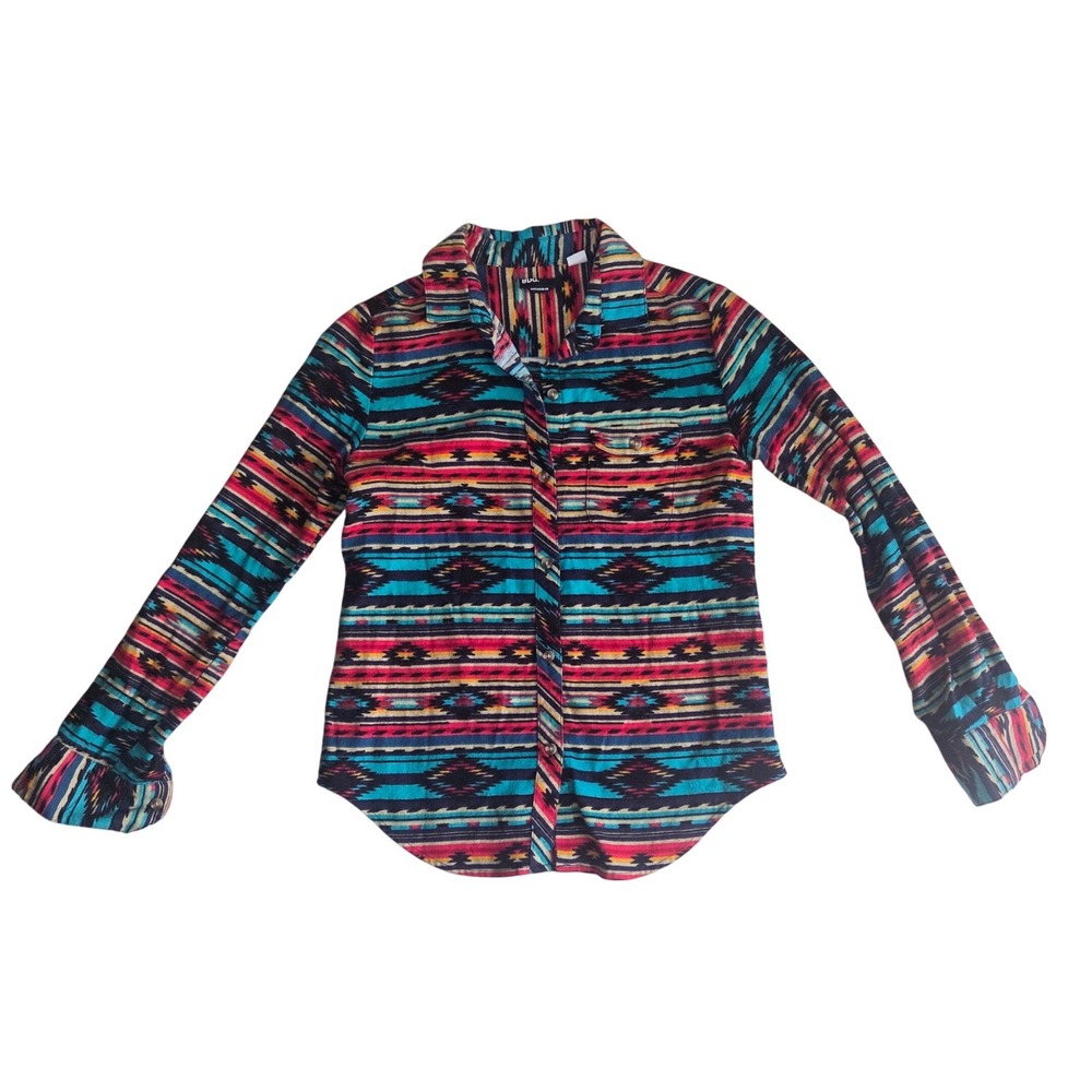 BDG Urban Outfitters Aztec Western Flannel Shirt XS Boyfriend Tribal Southwest